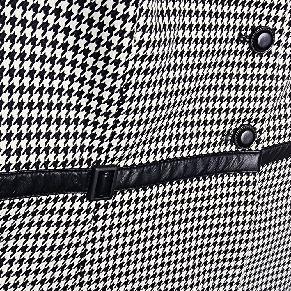 John Meyer Collection Vintage Houndstooth Blazer with Faux Leather Work Jacket - Picture 11 of 11